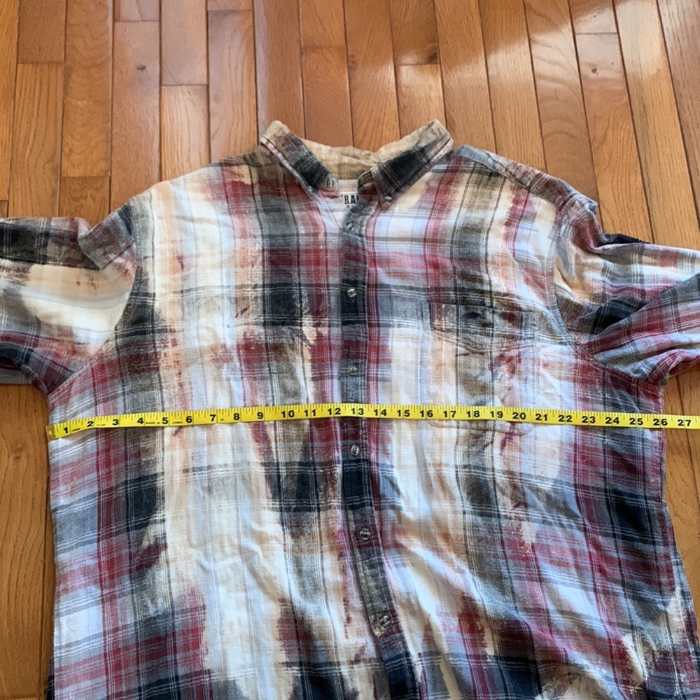 Franklin Flannels Vintage Bleach Splattered Button Down 
(Gray & Burgundy) - Picture 10 of 11